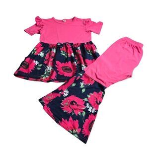 Pink floral Matching outfit 130 5/6
